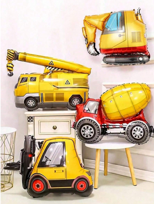 4pc construction truck balloon arrangement with or without personalization