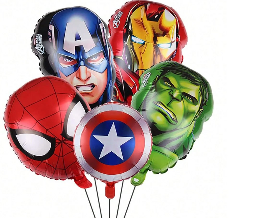 5pc Marvel superhero balloon arrangement