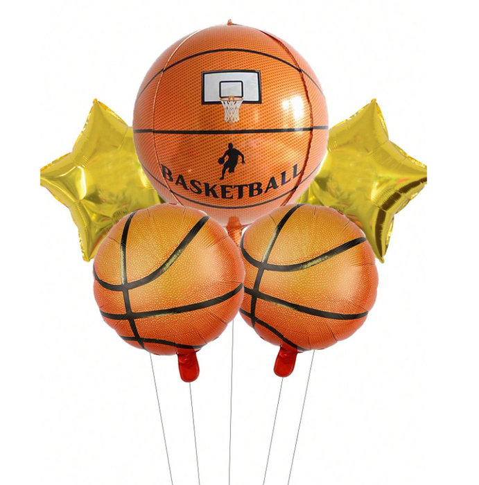 5pc basketball balloon arrangement with or without personalization