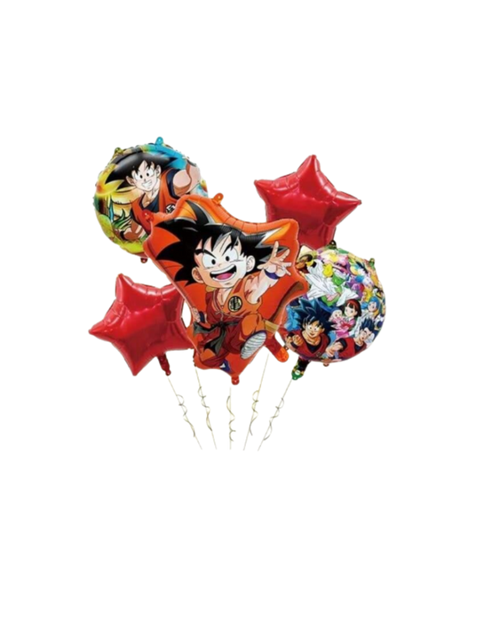 5pc Dragon ball Z balloon arrangement with or without personalization