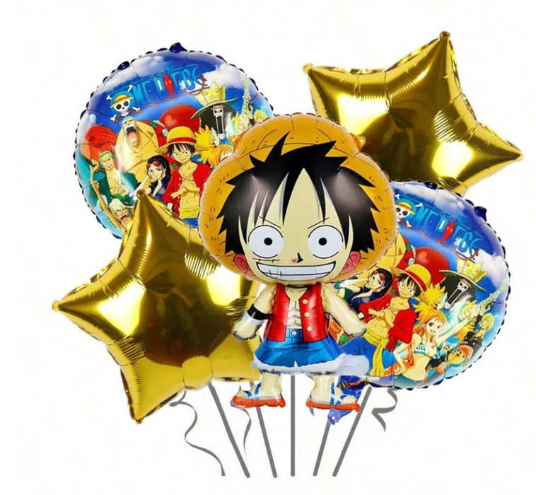 Anime 5pc balloon arrangement with or without personalization