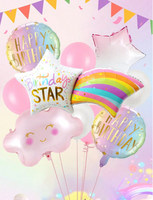 11pc shooting star happy birthday arrangement with or without personalization