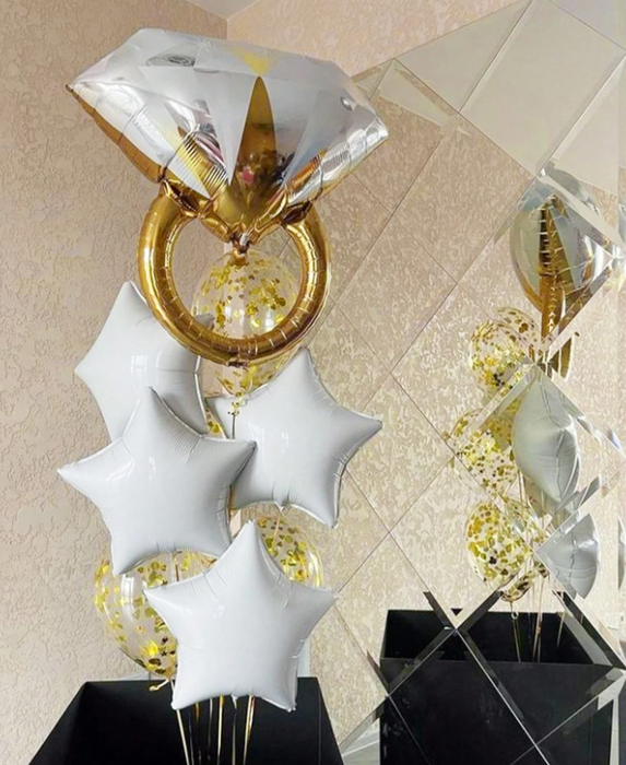 24'inch engagement ring balloon with or without personalization