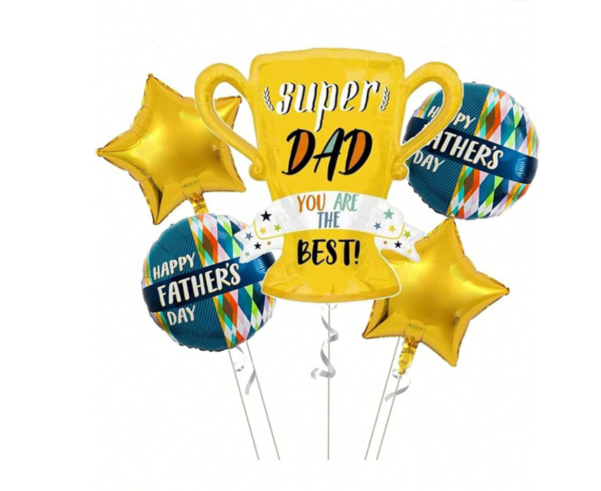 Father's Day 5pc balloon arrangement with or without personalization