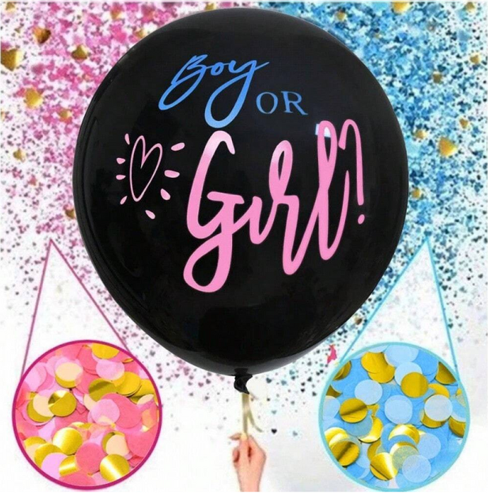 Gender reveal 12pc Balloon confetti arrangement
