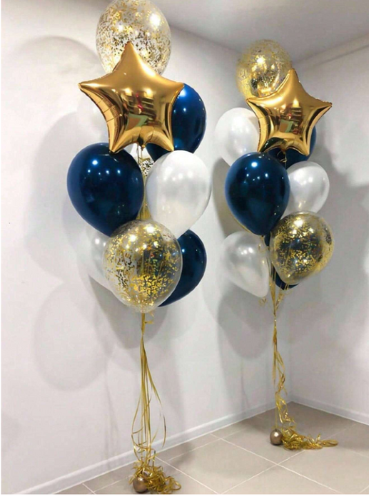 8pc shine bright balloon arrangement with or without personalization