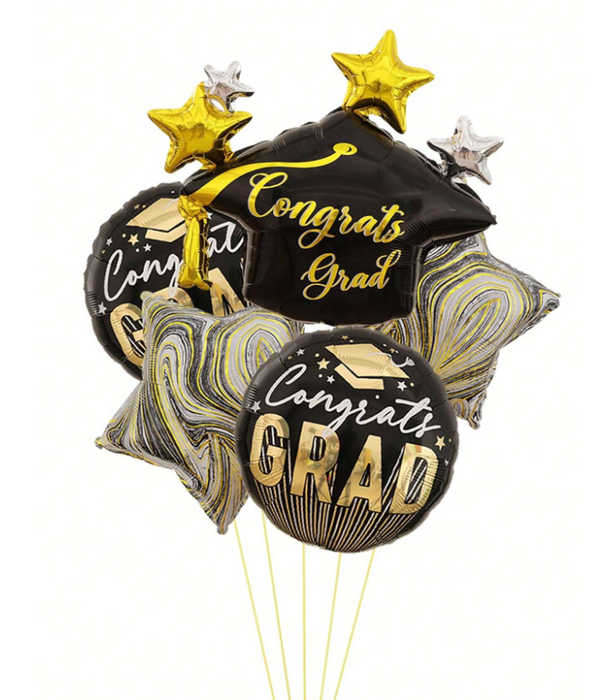 5pc Graduation balloon arrangement with or without personalization