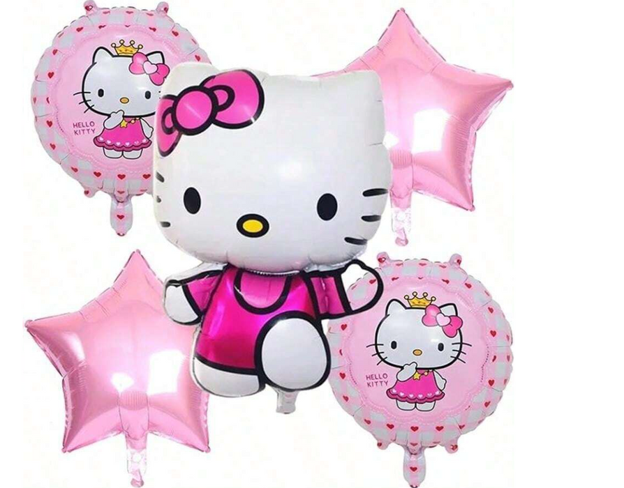 5pc Hello kitty balloon arrangement with or without personalization