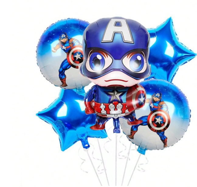 5pc marvel balloon arrangement with or without personalization