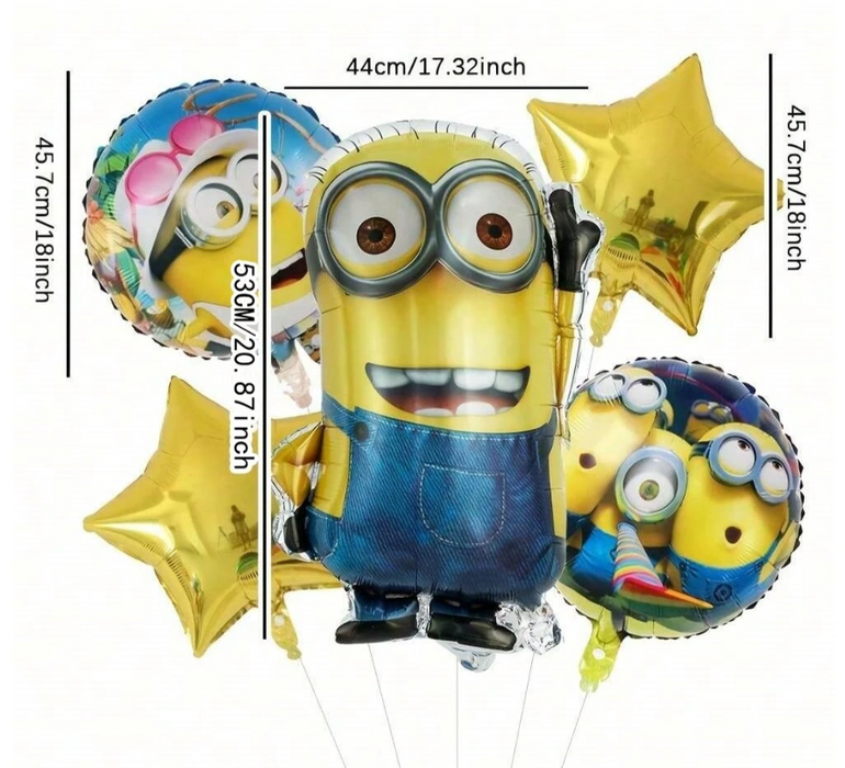 5pc Minion Balloon arrangement with or without personalization