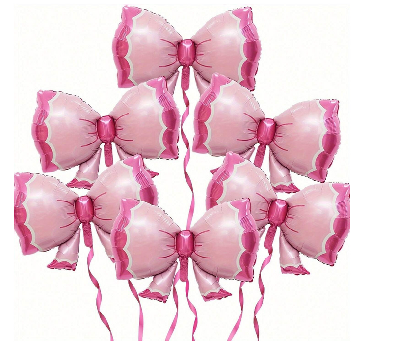 pink bow balloon with or without personalization