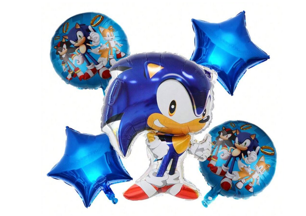 5pc sonic balloon arrangement with or without personalization