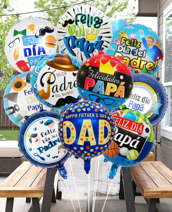 Feliz Dia Papa / Father's Day balloons in Spanish with or without personalization