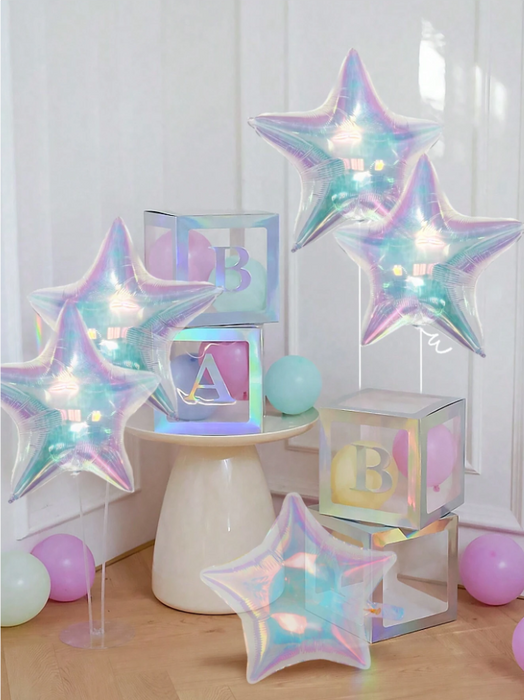 18inch transparent iridescent star with or without personalization
