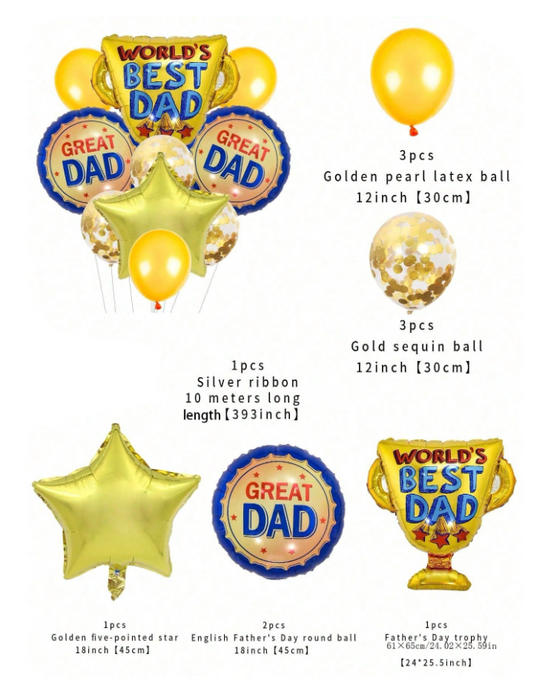 Father's Day 11pcs ballon arrangement with or without personalization