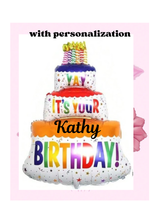 Birthday cake 40inch balloon with or without personalization