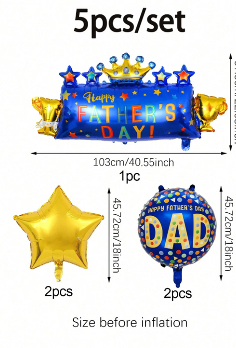 5pc Father's Day balloon arrangement with or without personalization