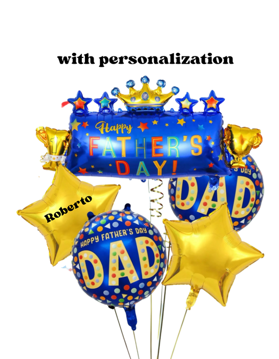 5pc Father's Day balloon arrangement with or without personalization