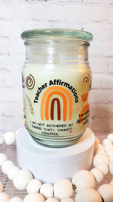 Vanilla bean scented Teachers affirmation candle