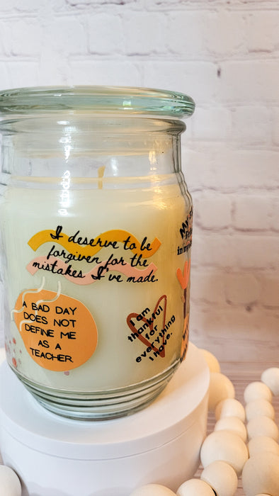 Vanilla bean scented Teachers affirmation candle