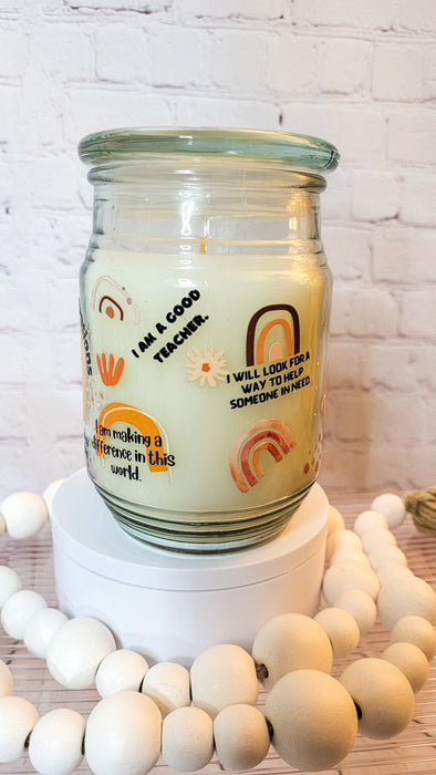 Vanilla bean scented Teachers affirmation candle