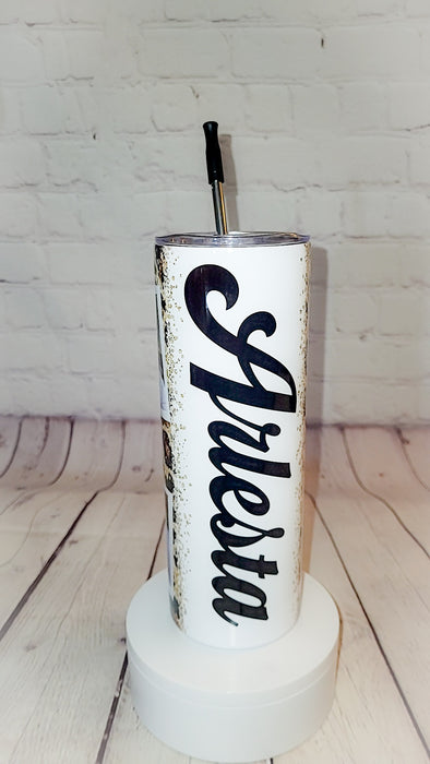 4 picture Custom Name 20 oz tumbler