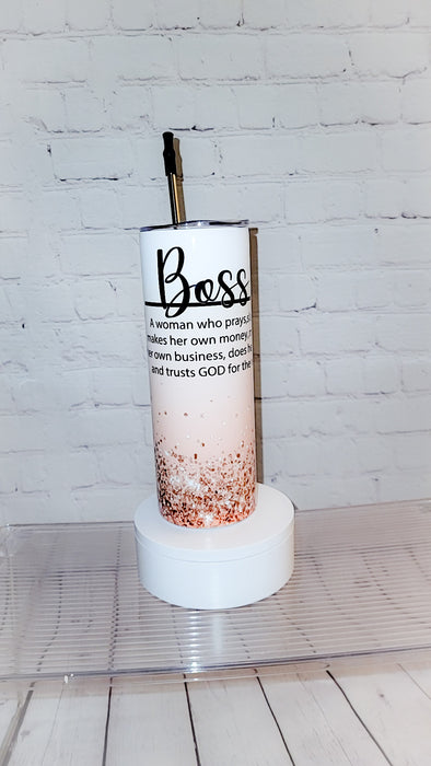 20 oz lady Boss Tumbler with or without name