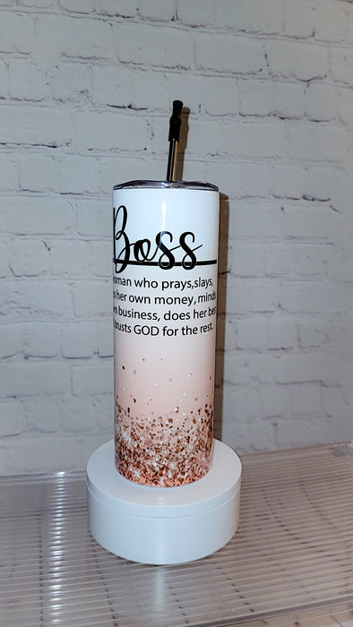 20 oz lady Boss Tumbler with or without name