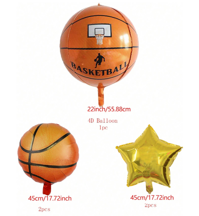 5pc basketball balloon arrangement with or without personalization