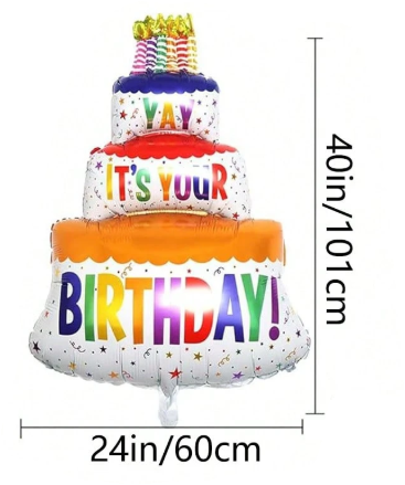 Birthday cake 40inch balloon with or without personalization