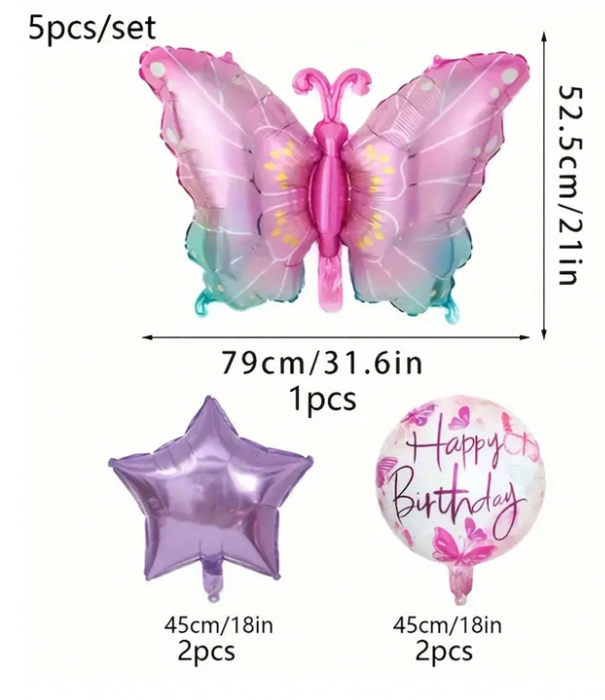 Birthday butterfly 5pc arrangement