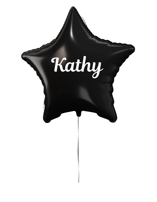 black 18'inch star balloon with or without personalization