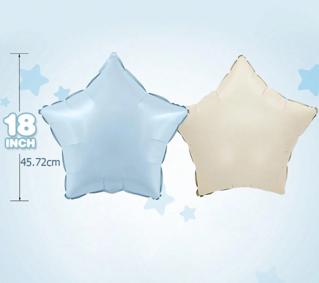 Singal 18-inch star balloons with or without personalization
