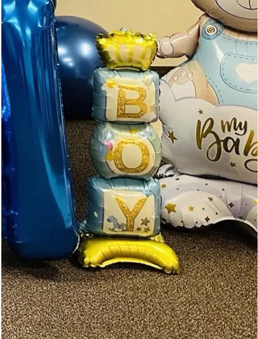 5ft Baby boy or girl block standing balloon