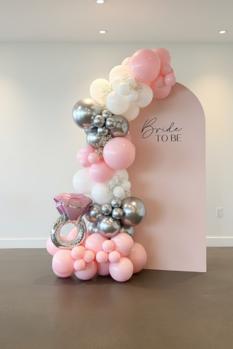 custom backdrop & 9ft balloon garland