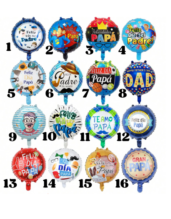 Feliz Dia Papa / Father's Day balloons in Spanish with or without personalization