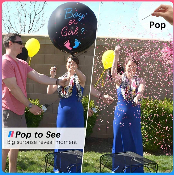 Gender reveal 12pc Balloon  confetti arrangement