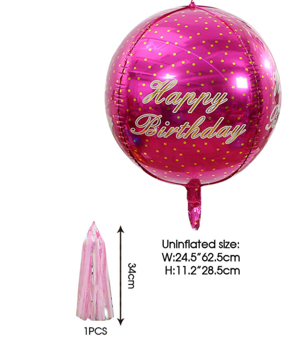 Happy birthday balloon with tassel