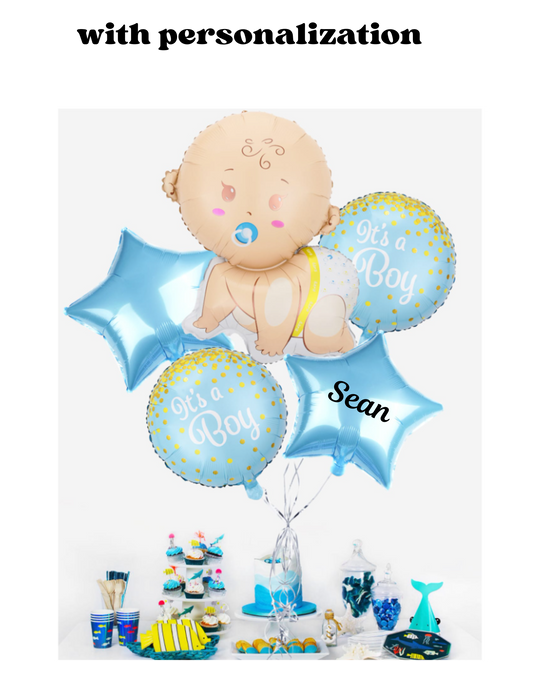 5pc is a boy arrangement with or without personalization