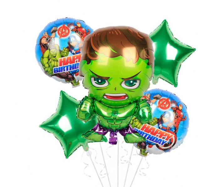 5pc marvel balloon arrangement with or without personalization