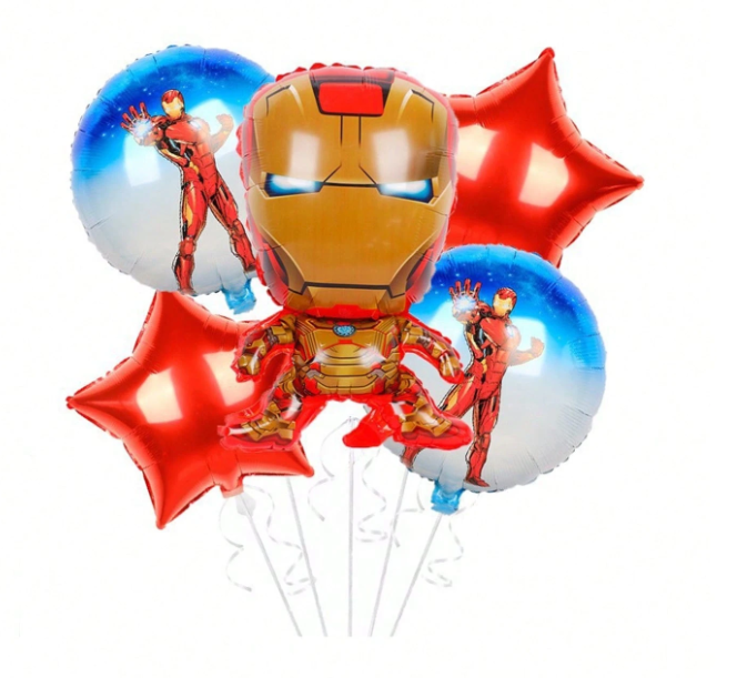 5pc marvel balloon arrangement with or without personalization
