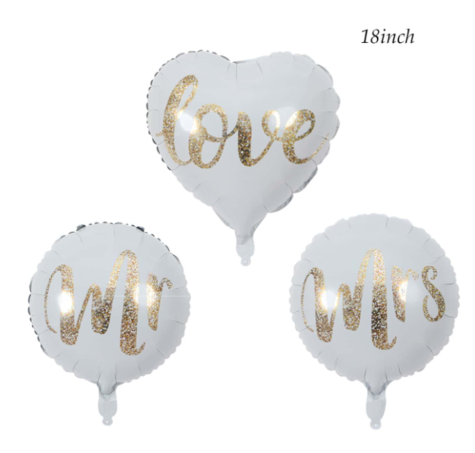 Mr & Mrs 9pc balloon arrangement