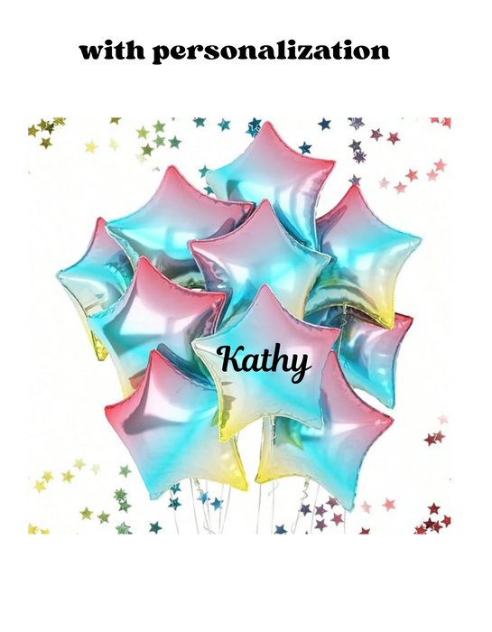 ombre 18'-star balloon with or without personalization