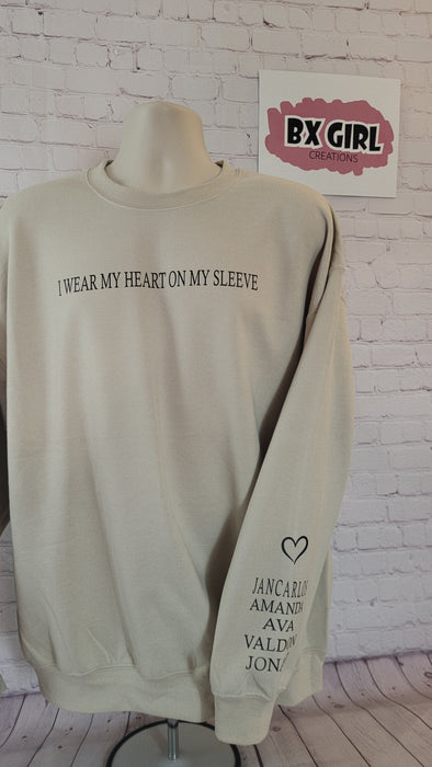 I wear my heart on my sleeve crewneck