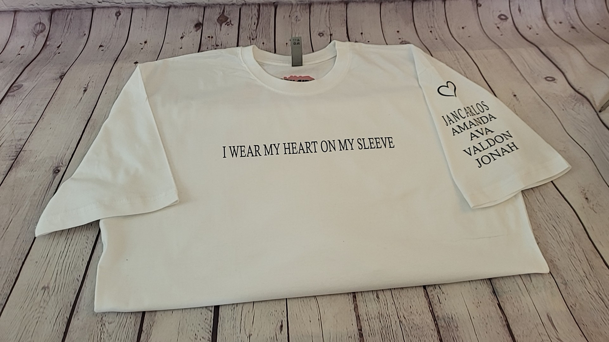 I wear my heart on my sleeve tee