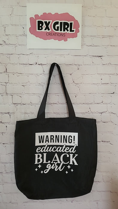 Educated black girl tote