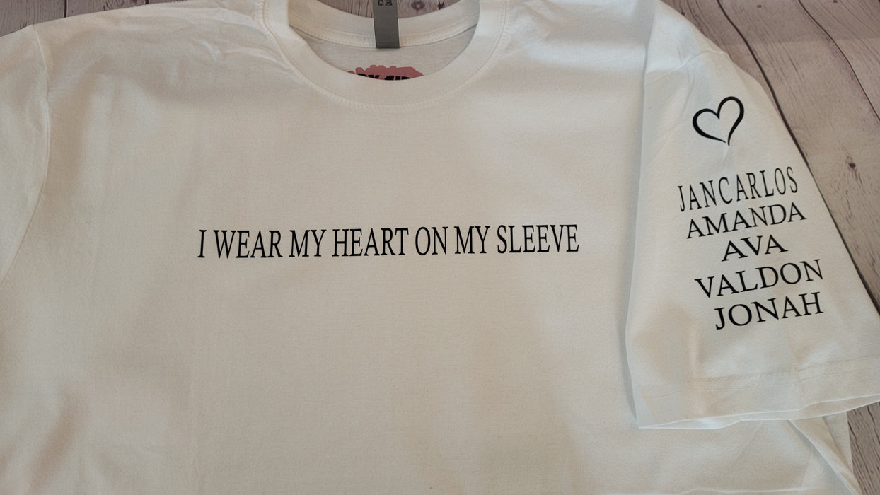 I wear my heart on my sleeve tee