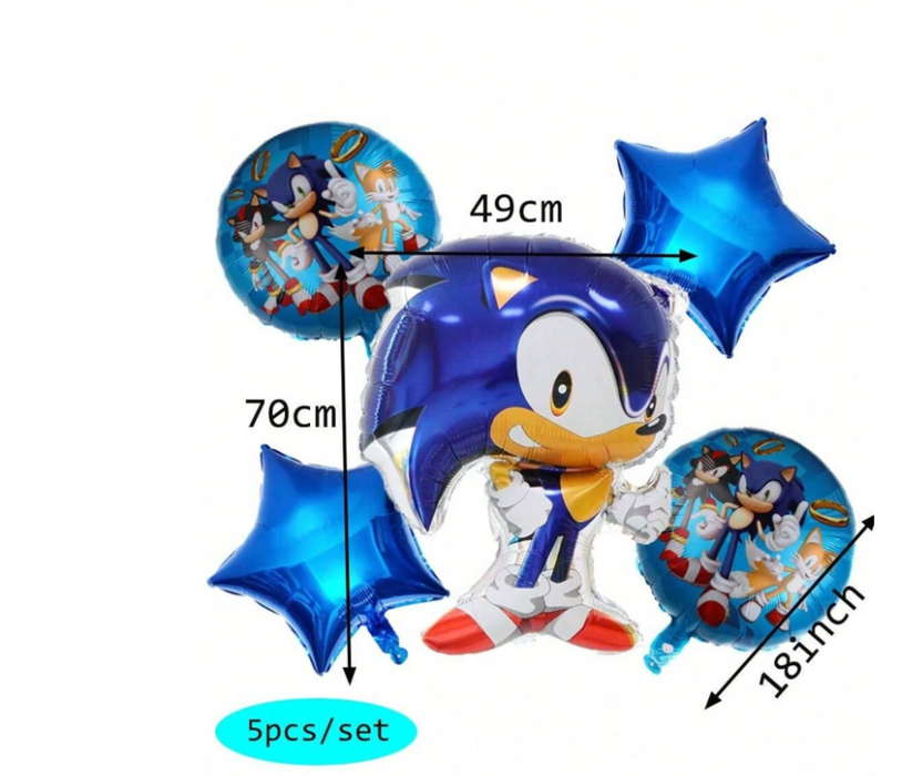 5pc sonic balloon arrangement with or without personalization