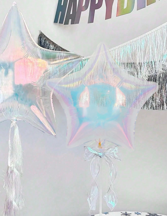 18inch transparent iridescent star with or without personalization